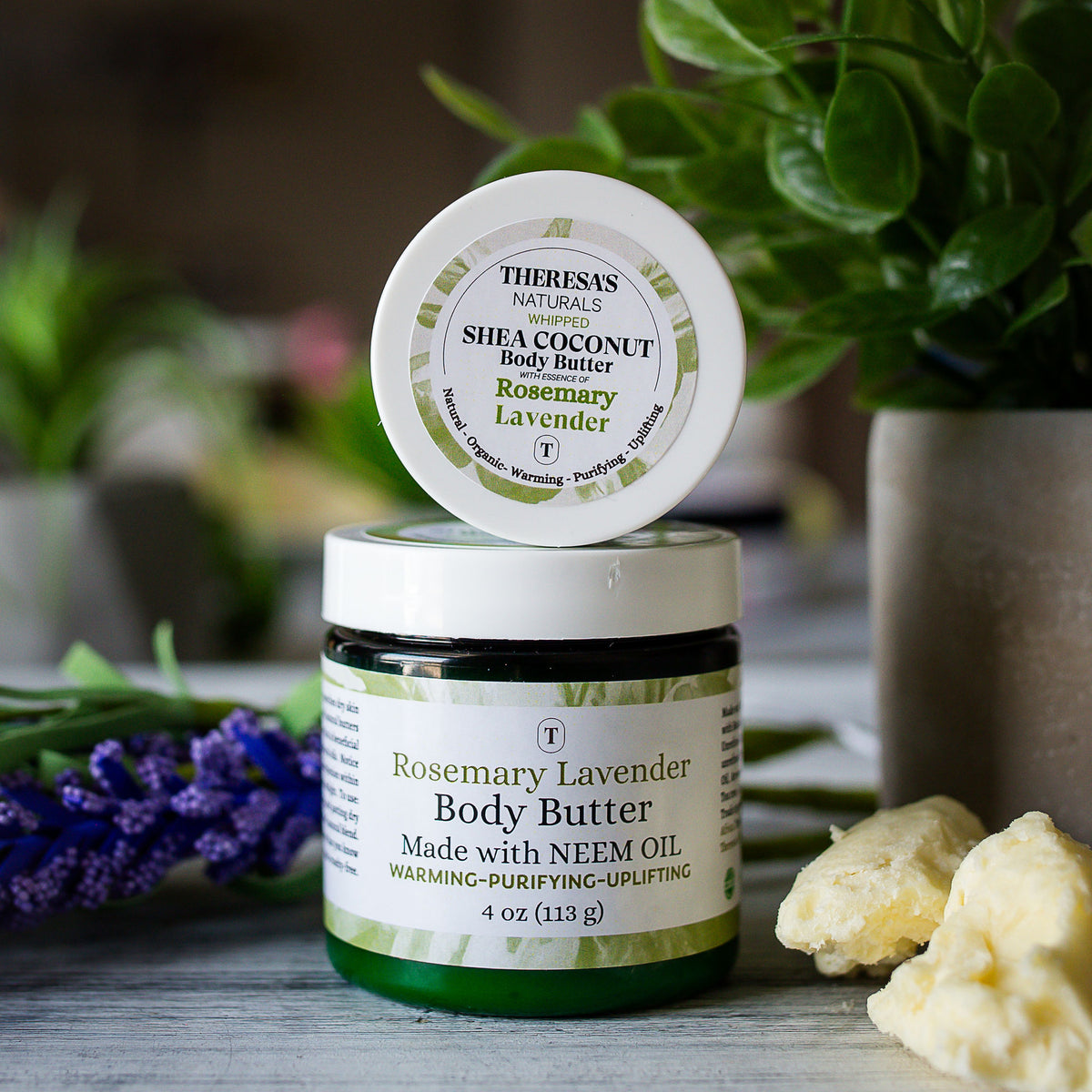 Body Butter - Rosemary Lavender | Herbal Infused | Whipped Body  Butter  | Shea Coconut Body Butter