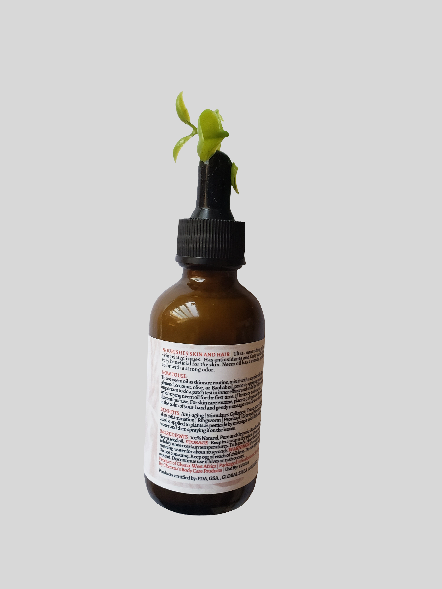 Holistic Skin Care  - Pure Neem Oil -Organic and Unrefined-Cold Pressed