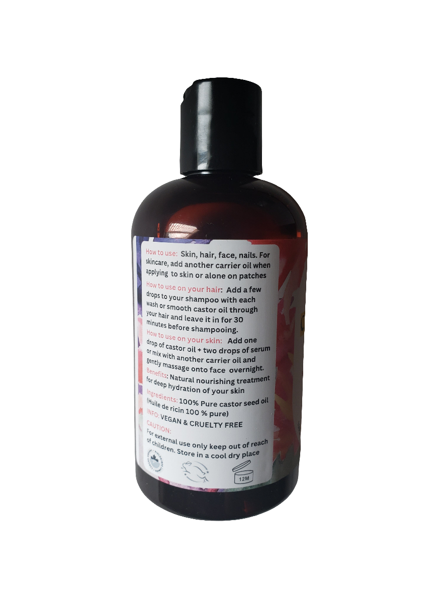 100% Pure Cold Pressed Organic Castor oil