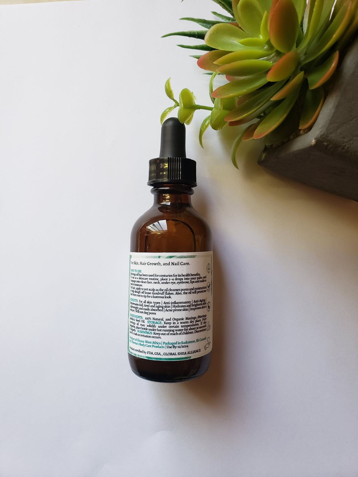 Anti-Aging Facial Moisturizer - Pure Organic Moringa Oil
